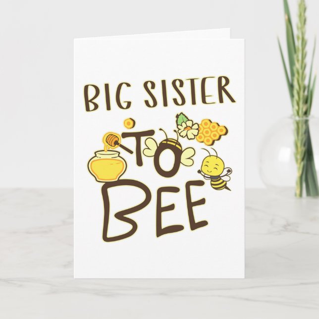 Big Sister To Bee Pregnancy Announcement Pregnant Kort (Framsida)