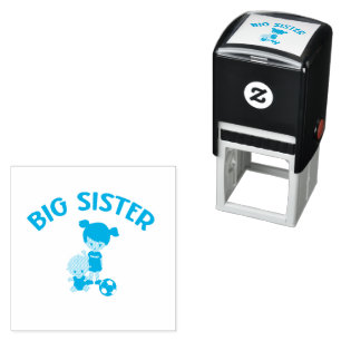 Big Sister to Nyfödd bebis Brother Self-Inking Fri Självfärgande Stämpel