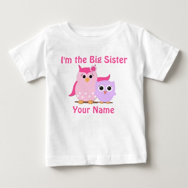 Big Sister Uggla Personlig T Shirt (Framsida)