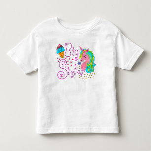 "Big Sister" Unicorn Småbarn T-shirt