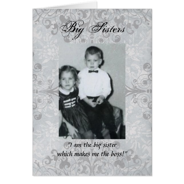 "Big Sisters and Little Brothers" Hälsningskort (Framsidan)