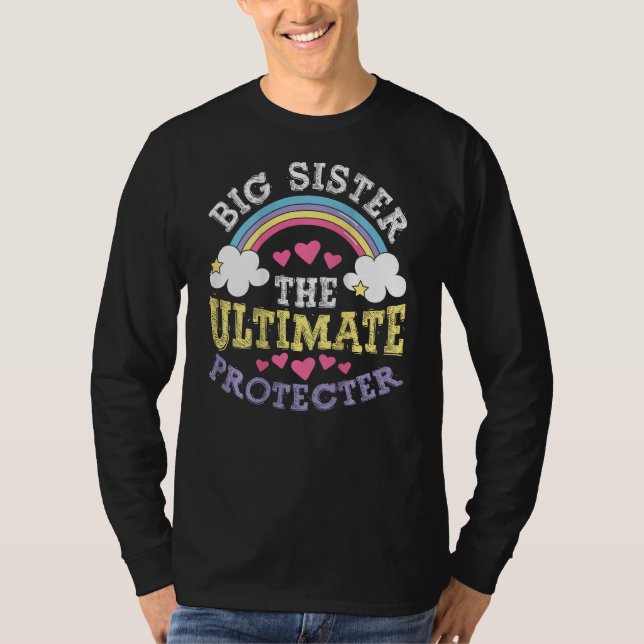 Big Sisters The Ultimate Protectors Backprint Big  T Shirt (Framsida)