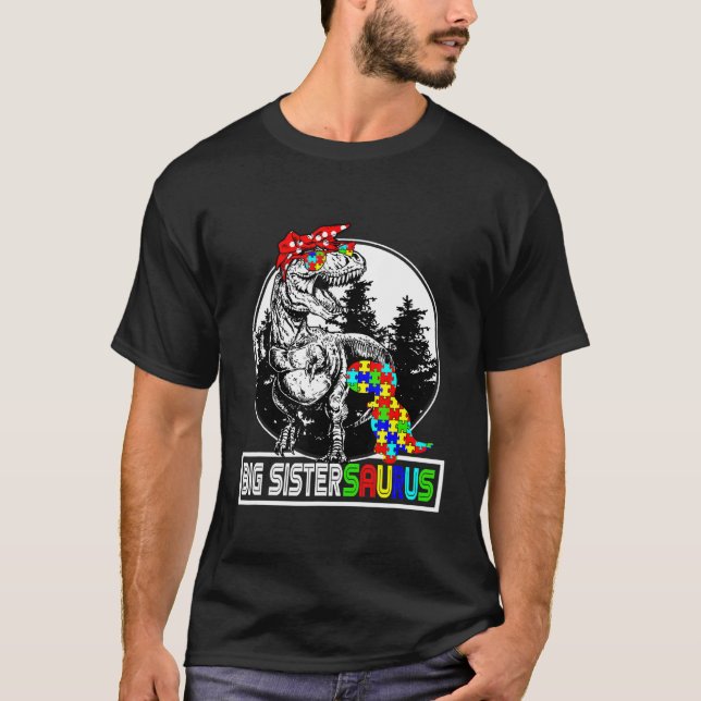 Big Sistersaurus T Rex Dinosaur Big Sister Saurus Shirt (Framsida)