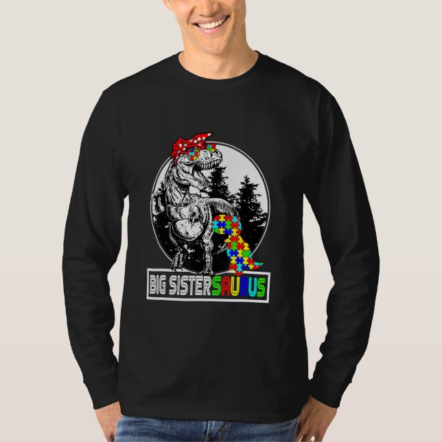 Big Sistersaurus T Rex Dinosaur Big Sister Saurus Shirt (Framsida)