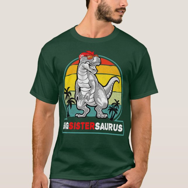 Big Sistersaurus Vintage T Rex Dinosaur Big Shirt (Framsida)
