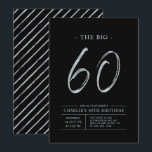 Big Sixty | Silver & Black 60-årsfest Inbjudningar<br><div class="desc">Fira din speciella dag med denna enkla och stilrena inbjudan till 60-årsfest. Designen har en penselskrift "The Big 60" med en ren layout i en Silver & Black färgkombination. Fler designs och festtillbehör finns tillgängliga i min butik BaraBomDesign.</div>
