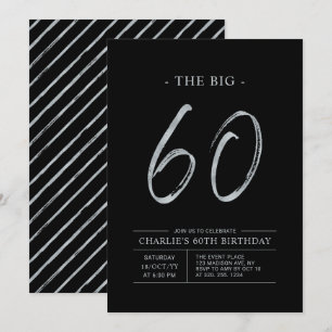 Big Sixty Silver & Black 60-årsfest Inbjudningar
