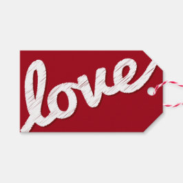 Big Sketched Kärlek Typography Valentine Day Photo Presentetikett