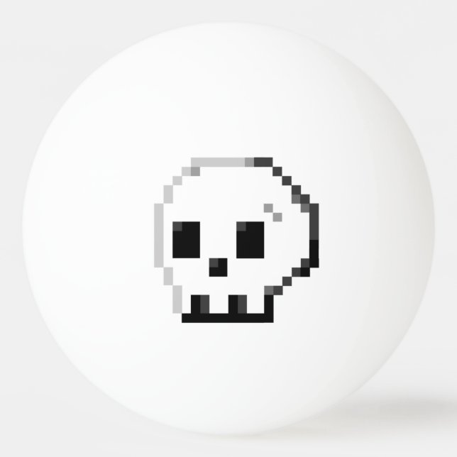 Big Skull-pixelbild 8-bitars Ping Pong Boll (Framsidan)
