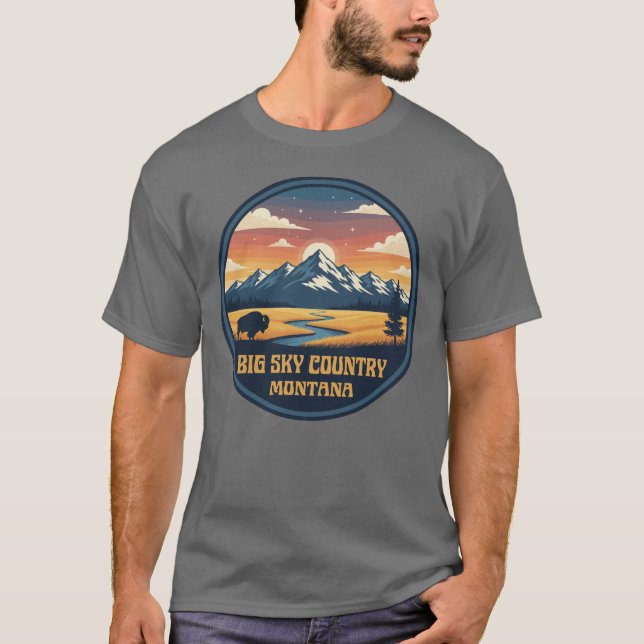 Big Sky Country Montana T Shirt (Framsida)