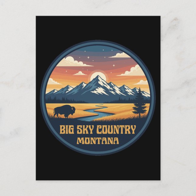 Big Sky Country Montana Vykort (Framsida)