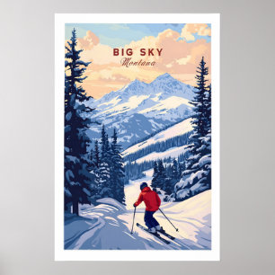 Big Sky Montana Affisch - Skidtryck 1