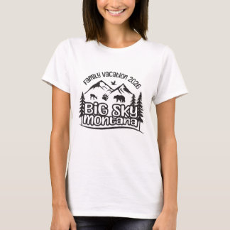 Big Sky, Montana Familjesemester 2026 T Shirt