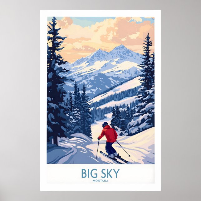 Big Sky Montana Print Skidort 1 Poster (Framsidan)