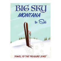 Big Sky, Montana skidistributionsaffisch