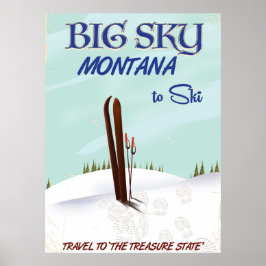Big Sky, Montana skidistributionsaffisch Poster