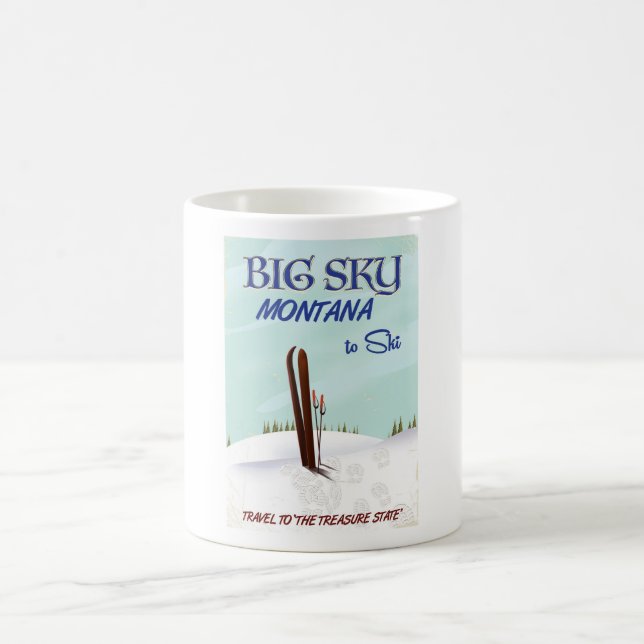 Big Sky, Montana skidistributionsresaaffisch Kaffemugg (Center)