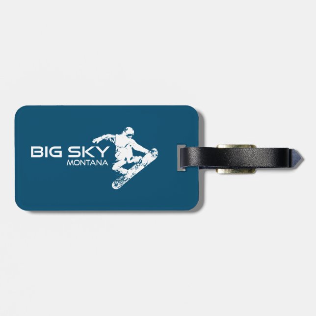 Big Sky Resort Montana Snowboardare Bagagebricka (Baksida Vågrät)