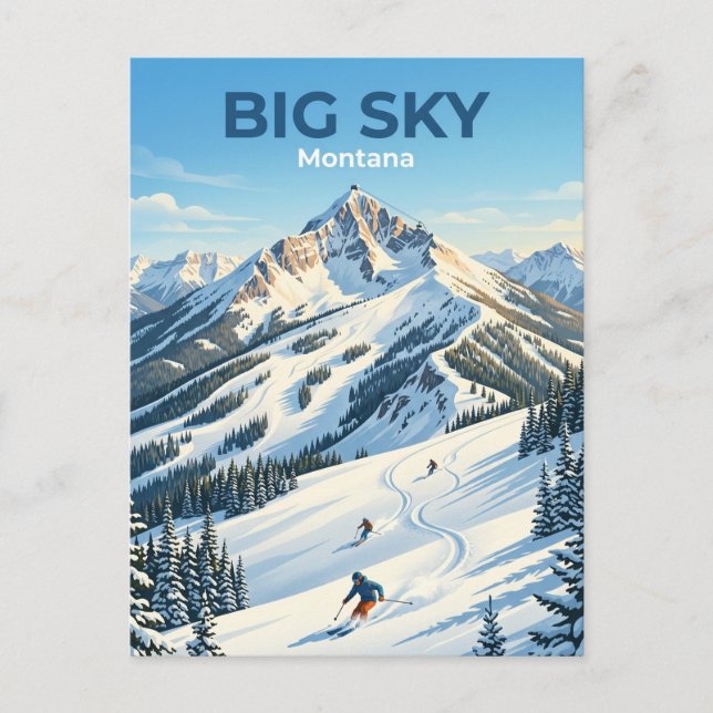 Big Sky Resort Montana Vykort (Framsida)