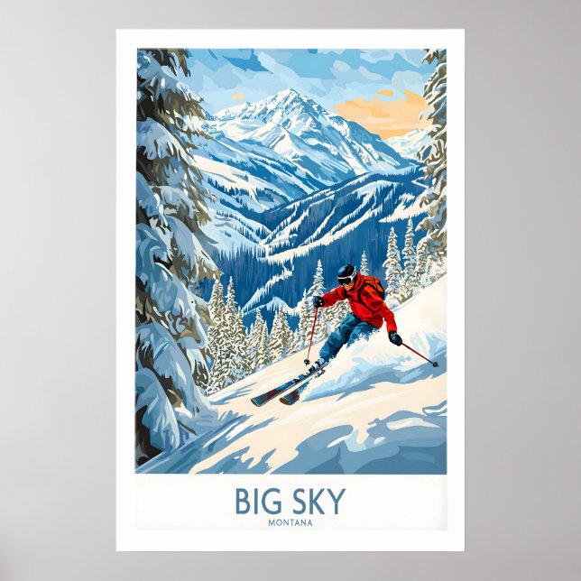 Big Sky Ski-affisch 1 Poster (Framsidan)
