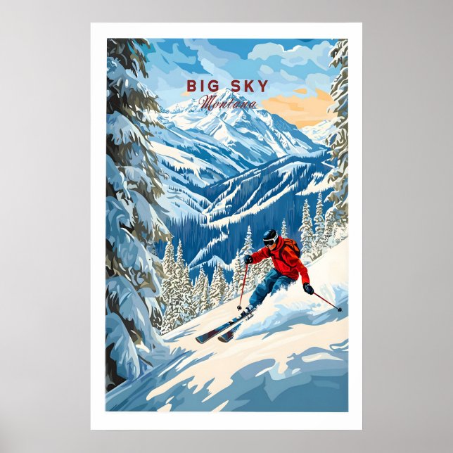 Big Sky Ski Print 1 Poster (Framsidan)