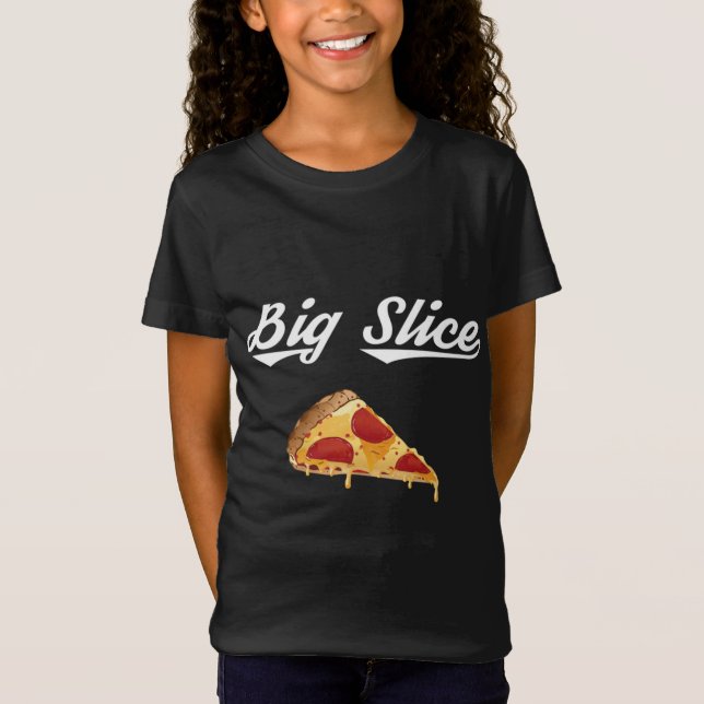Big Slice Pizza Belly Expectant Pappa Pizza Pregna T Shirt (Framsida)