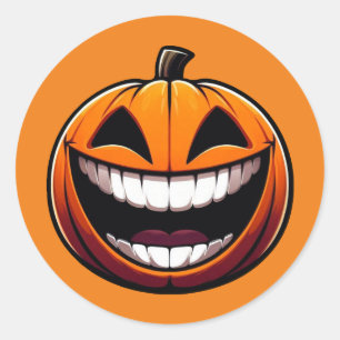 Big Smile Jack o lantern - Halloween oktober Runt Klistermärke