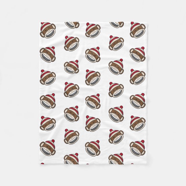 Big Smile Sock monkey Emoji Fleecefilt (Framsidan)