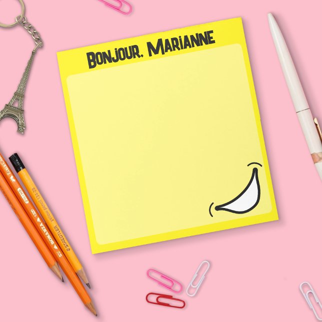 Big Smile Vibrant Colorful Anteckningsblock (Big Smile Notepad Yellow)