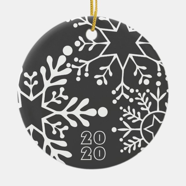 Big SNÖFLINGOR Namn och julhelgen Julgransprydnad Keramik (Framsidan)