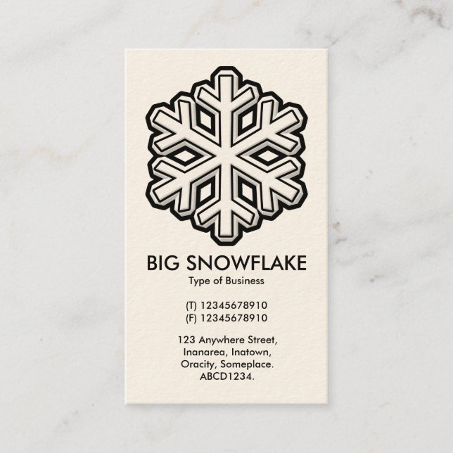 Big Snowflake - (Cream Card) Visitkort (Framsida)