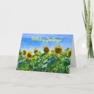 Big Solros Garden Art Birthday Card Kort