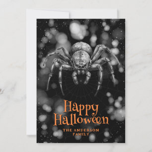 Big Spider Cobweb Happy halloween-kort Julkort