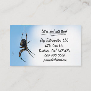Big Spider för Kryp Exterminator Visitkort