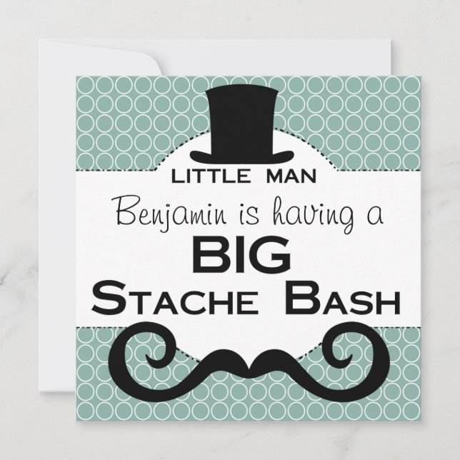BIG Stache Bash Birthday-inbjudningar Inbjudningar (Framsida)