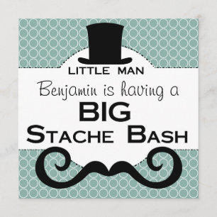BIG Stache Bash Birthday-inbjudningar Inbjudningar