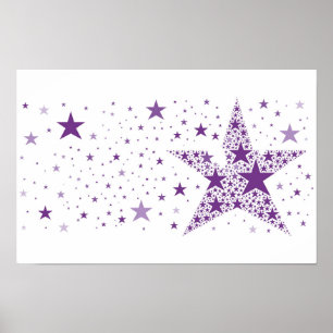 Big Star gjord av Small Stars in Violet Lila Poster