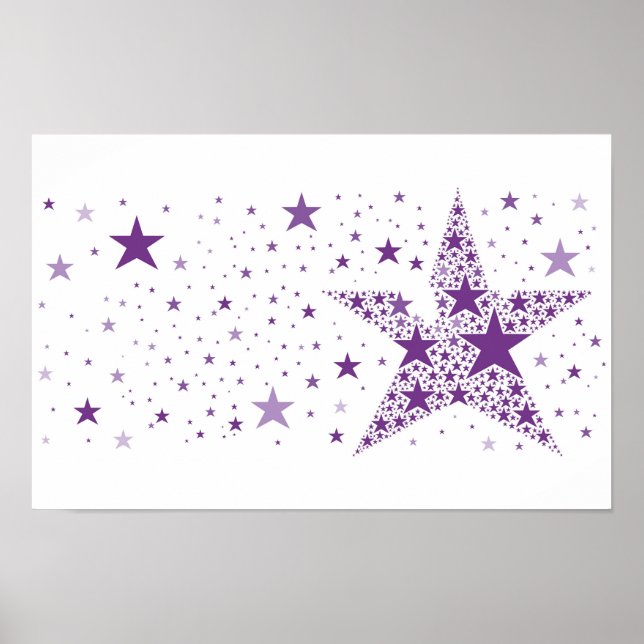 Big Star gjord av Small Stars in Violet Lila Poster (Framsidan)
