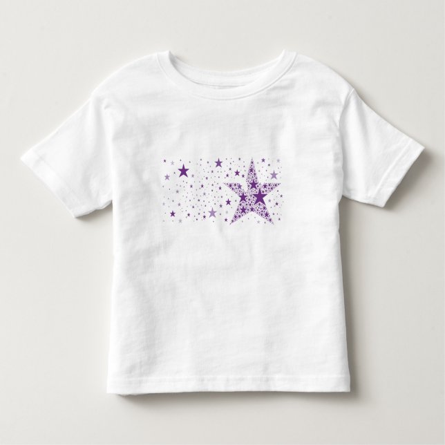 Big Star gjord av Small Stars in Violet Lila T Shirt (Framsida)