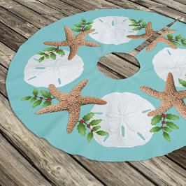 Big Starfish Sand Dollars Holly Löv Julgransmatta Borstad Polyester