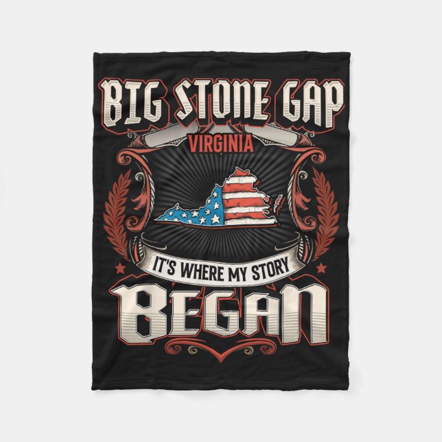 Big Stone Gap Virginia USA flagga 4:e juli Fleecefilt (Framsidan)