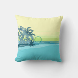 Big Sunset Hawaiian Reversible Square Pillows Kudde