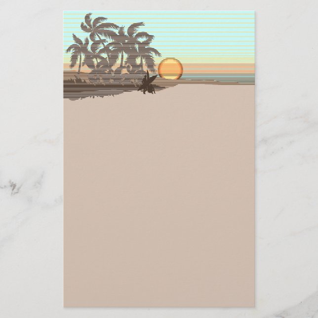 Big Sunset Hawaiian Stationary Brevpapper (Framsida)