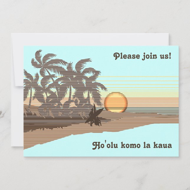 Big Sunset Luau-inbjudningar Inbjudningar (Framsida)