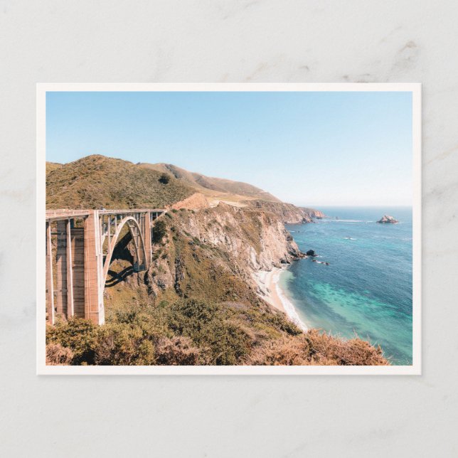 Big Sur Bixby Bridge Pacific Coast Highway Vykort (Framsida)