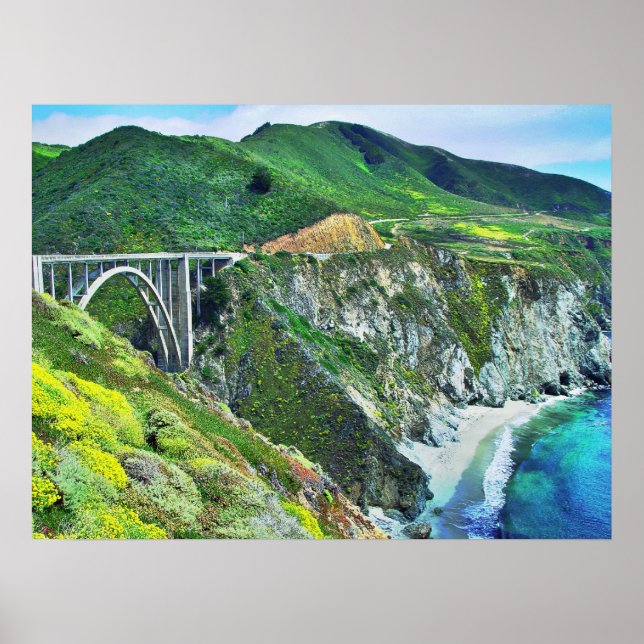 Big Sur Bixby Bridge-utskrift Poster (Framsidan)