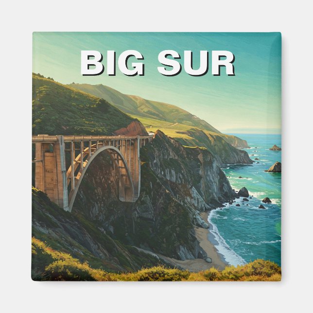 Big Sur California Bixby Bridge Travel Magnet (Framsidan)