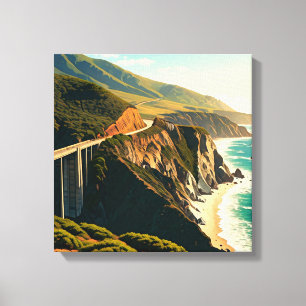 Big Sur California Central Kusten Canvastryck