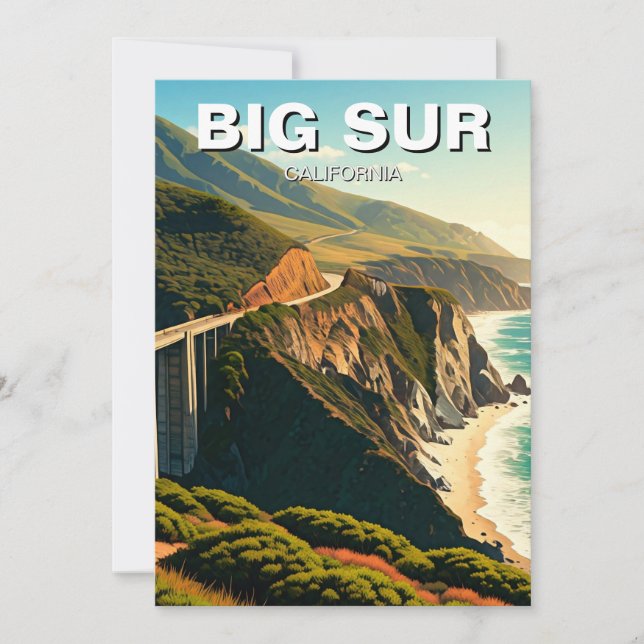 Big Sur California Central Kusten Julkort (Framsida)