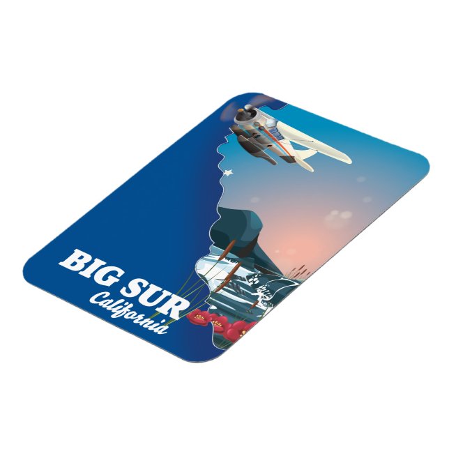 Big Sur California karta Magnet (Vänstra Sidan)